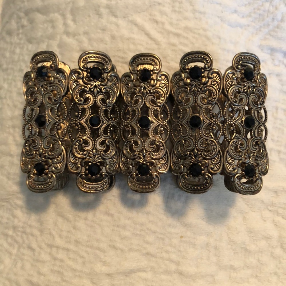 STOCKING STUFFER Goth Baroque Gold Black bracelet